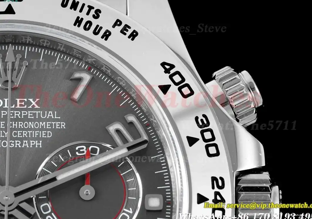 Clean Daytona DD4130 RU SS 40MM Grey Num 116519 0406